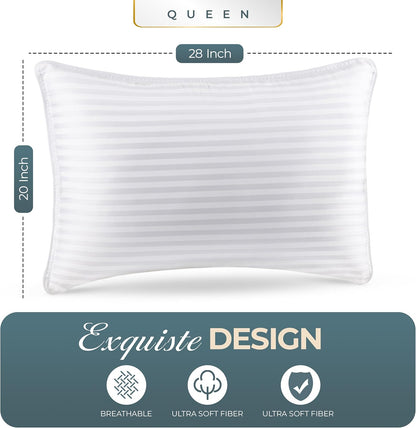 Utopia Bedding Hotel Bed Pillows for Sleeping, Pillows Queen Size Set of 2