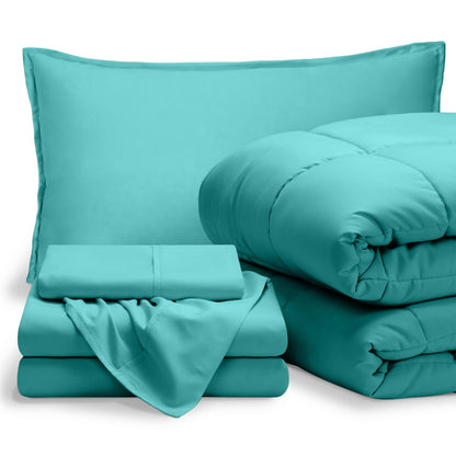 Bare Home Bed-in-A-Bag 5 Piece Set (Twin XL, Grey/Light Grey)