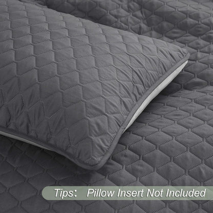 Exclusivo Mezcla Reversible Full Queen Quilt Bedding Set, Grey