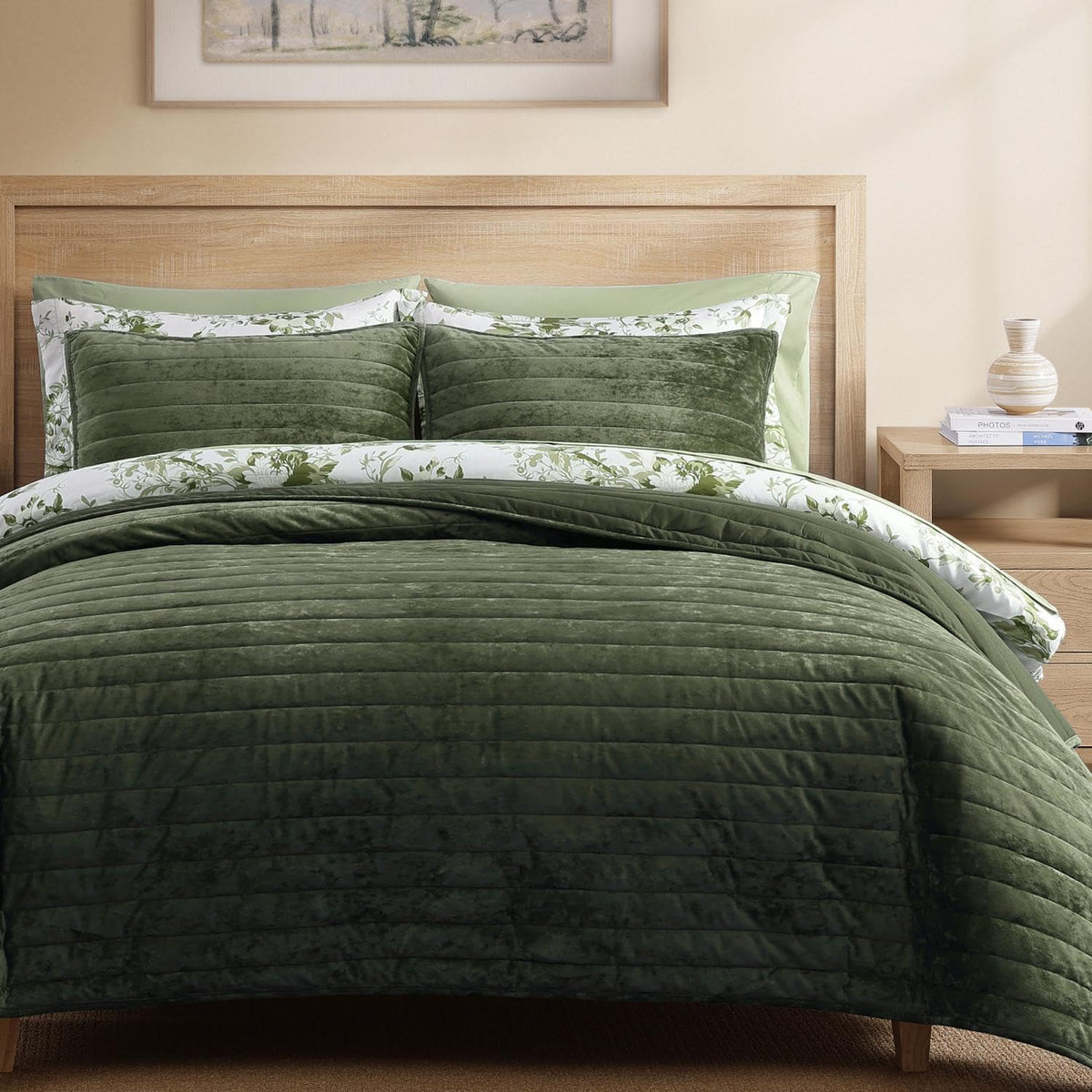 Queen Quilt-Lightweight Bedspreads Olive Green Queen Size Quilt Bedding Set