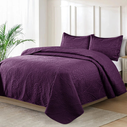 Lightweight Bedspread All Season Comfort - Quilted Coverlet Bedding Set - Oversized Breathable Bed Cover Quilt - Reversible Microfiber Bedspread