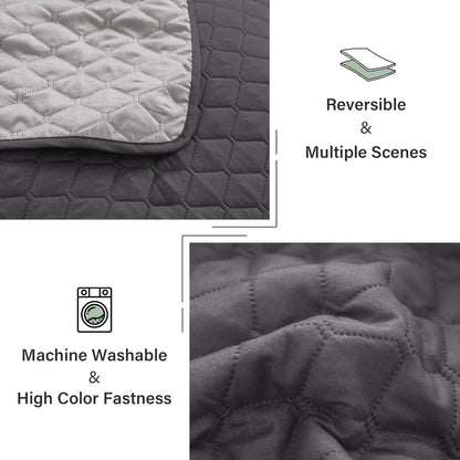 【SohoChic】Geometric Ultrasonic Blend Reversible Bedding Set with Pillow Shams, Lightweight Yet Sturdy All-Season Bedspread Bed Coverlet for Warm or Cool Use, California King Size