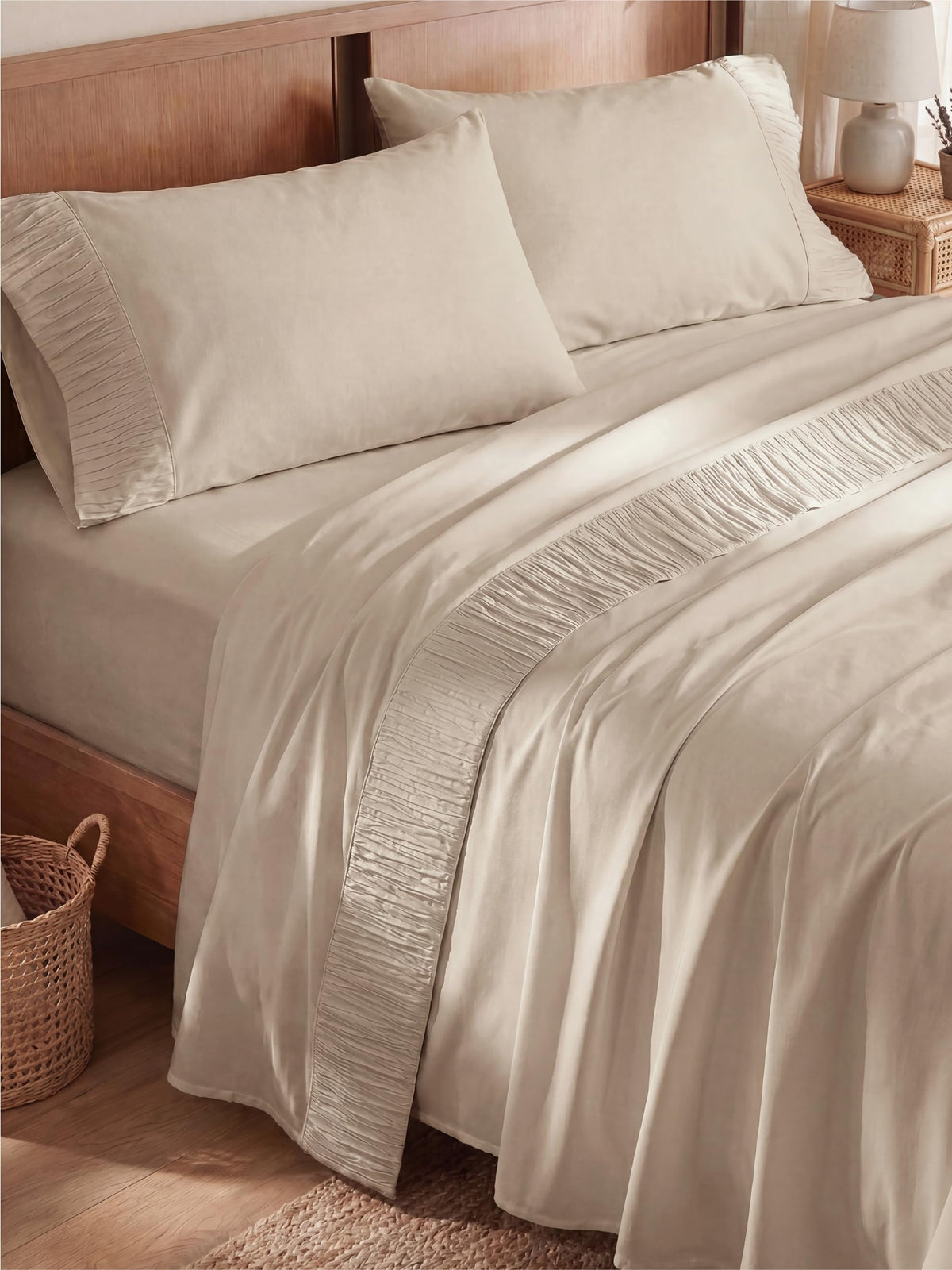 Bedsure Queen Sheet Set - 4 Pieces Soft, Breathable, Cooling Bed Sheets