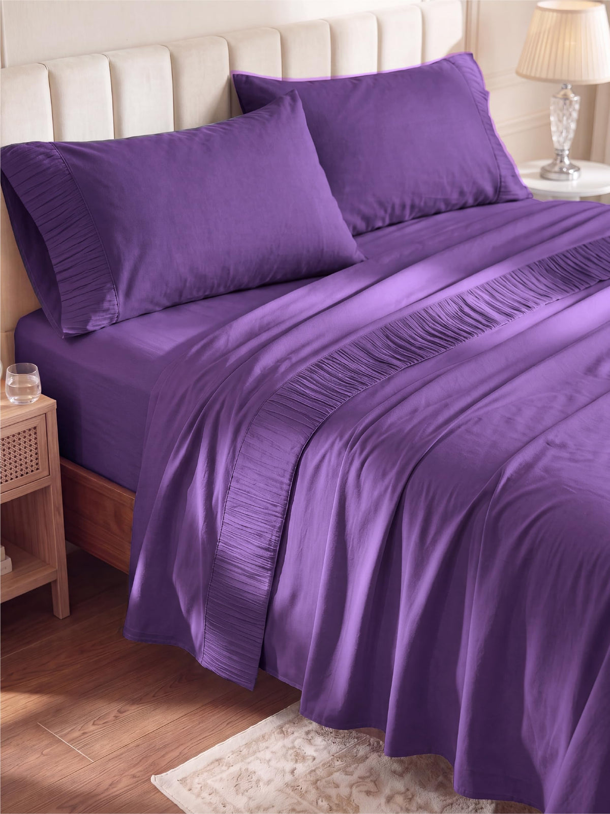 Bedsure Queen Sheet Set - 4 Pieces Soft, Breathable, Cooling Bed Sheets