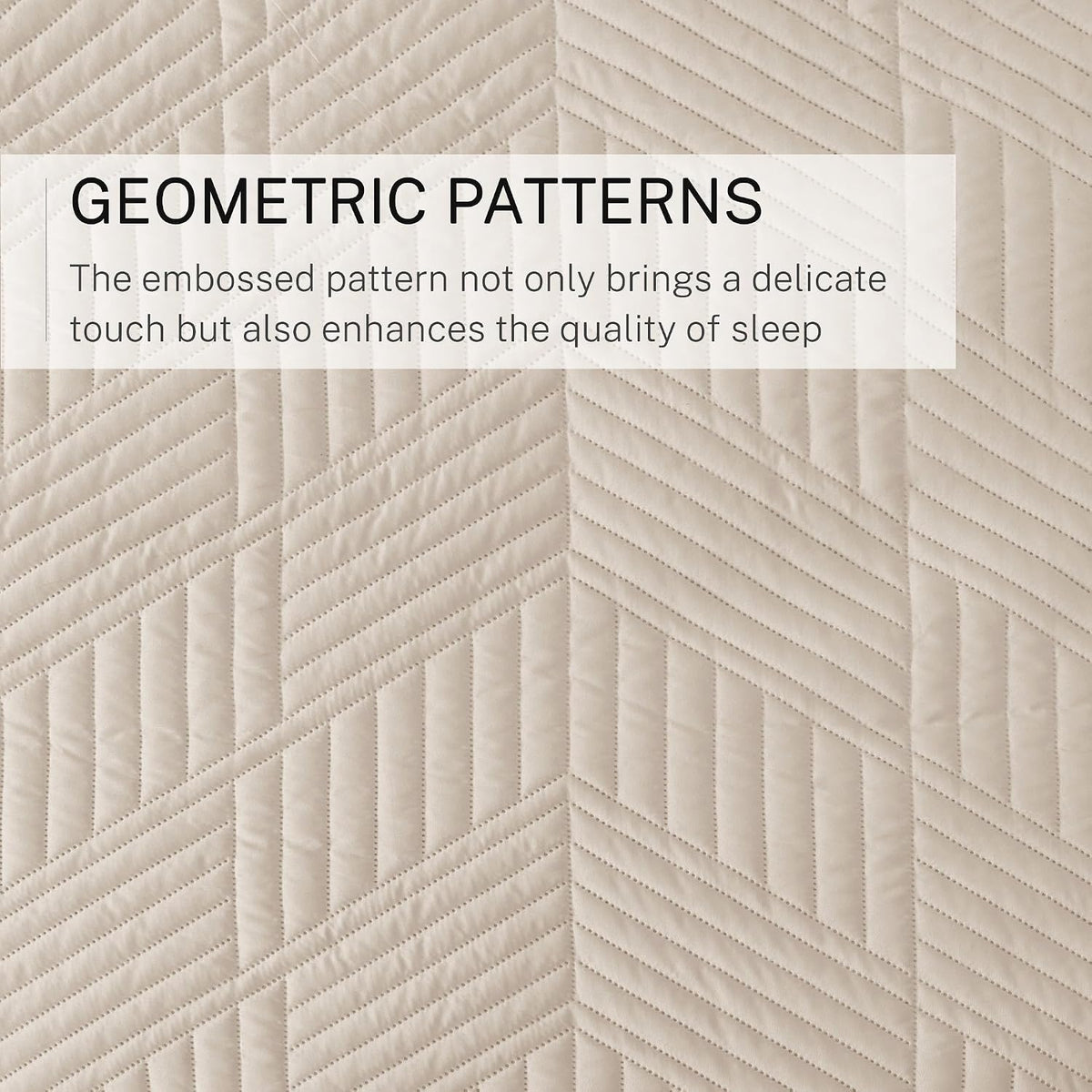 Exclusivo Mezcla Ultrasonic King Quilt Bedding Set, Beige Cream