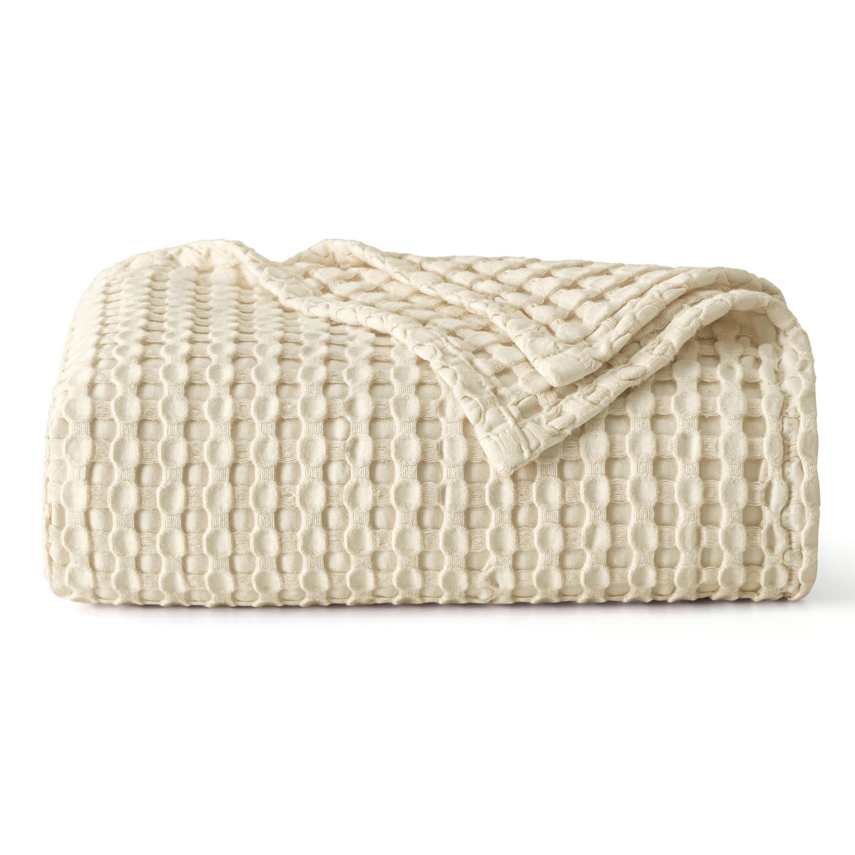 Bedsure Cooling Waffle Blanket for Hot Sleepers, Ivory, Queen, 90"x90"