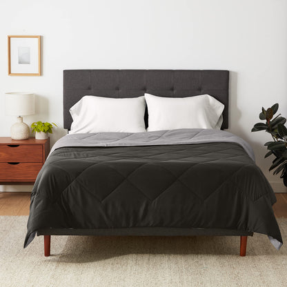 Amazon Basics Washable Comforter Blanket, Reversible Lightweight Microfiber All Season, Twin/Twin XL, Navy/Sky Blue