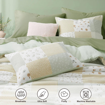 Oli Anderson Queen Comforter Set, 7 Pieces Bed in a Bag, Light Green