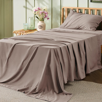 Bedsure Queen Sheet Set - 4 Pieces Soft, Breathable, Cooling Bed Sheets