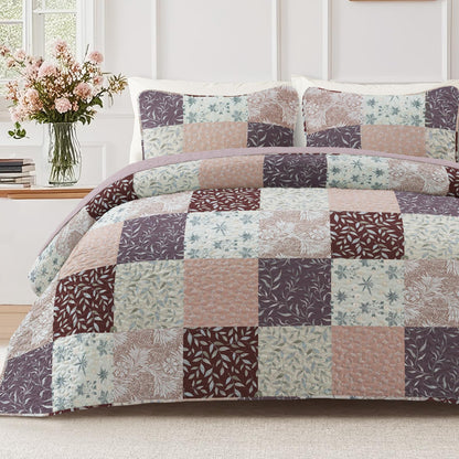 Exclusivo Mezcla Reversible Boho Quilts Queen Size Gray