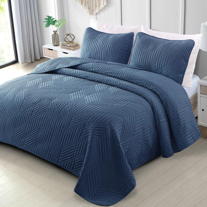 Exclusivo Mezcla Ultrasonic King Quilt Bedding Set, Beige Cream