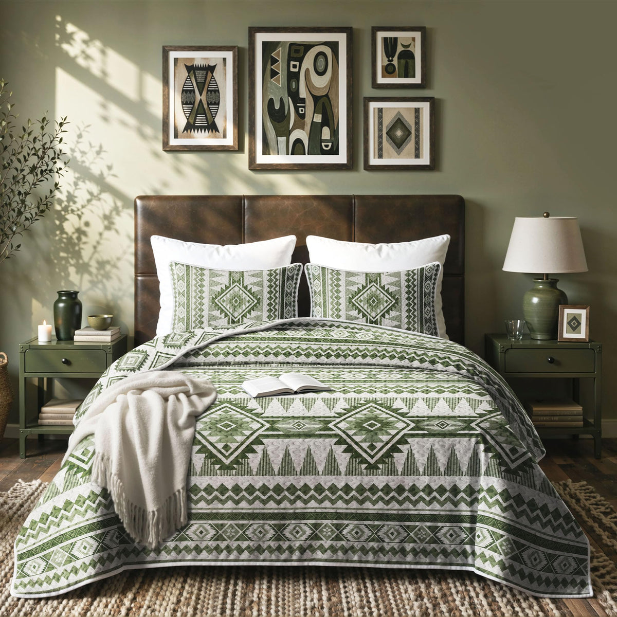 akkialla Full/Queen Size Quilt Bedding Set,Beige Lightweight Microfiber Soft Bedspread,Modern Style Geoetric Pattern Coverlet Set for All Seasons,3 Piece(1 Quilt,2 Pillow Shams)