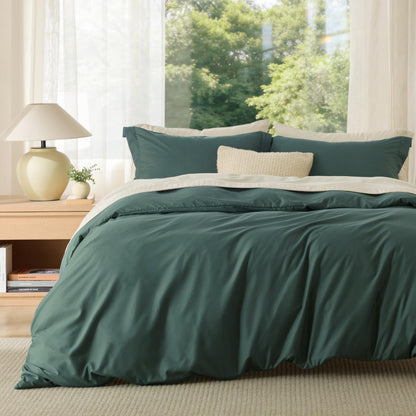 Bedsure White Duvet Cover Queen Size - Soft Double Brushed Bedding Set for Kids & Adults, Zipper Closure, 3 Pieces, Includes 1 Duvet Cover (90"x90") & 2 Pillow Shams, NO Comforter