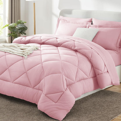 CozyLux King Comforter Set 102"x90" Dark Grey - 7 Piece Bed in a Bag