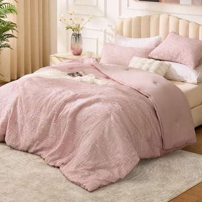BEDELITE Pink King Comforter Set Pink,Fluffy & Soft Comforter