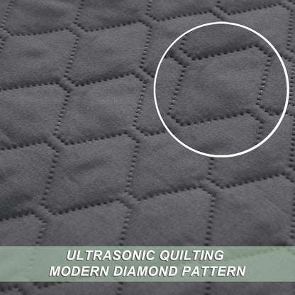 Exclusivo Mezcla Reversible Full Queen Quilt Bedding Set, Grey