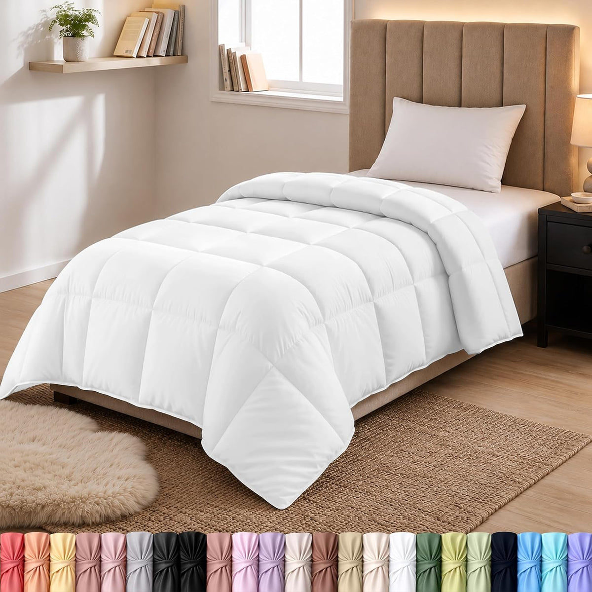 Utopia Bedding Duvet Insert, Twin Comforter 64 x 88 Inches, White