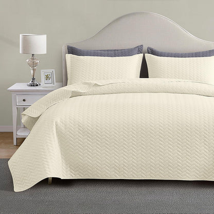 Maple&Stone White Quilt Set Queen Size, Lightweight Bedspread