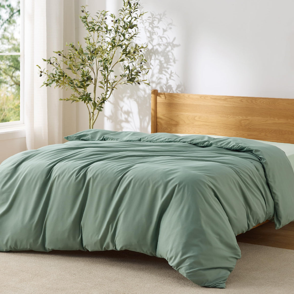 Bedsure White Duvet Cover Queen Size - Soft Double Brushed Bedding Set for Kids & Adults, Zipper Closure, 3 Pieces, Includes 1 Duvet Cover (90"x90") & 2 Pillow Shams, NO Comforter