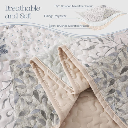 Exclusivo Mezcla Reversible Boho Quilts Queen Size Gray