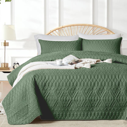 akkialla Full/Queen Size Quilt Bedding Set,Beige Lightweight Microfiber Soft Bedspread,Modern Style Geoetric Pattern Coverlet Set for All Seasons,3 Piece(1 Quilt,2 Pillow Shams)