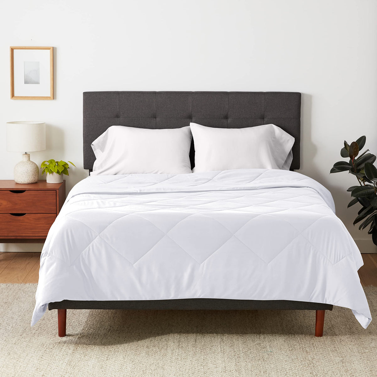 Amazon Basics Washable Comforter Blanket, Reversible Lightweight Microfiber All Season, Twin/Twin XL, Navy/Sky Blue