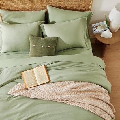 Queen Comforter Set-7 Pieces Soft Prewashed Bed in a Bag Queen Bedding Sets