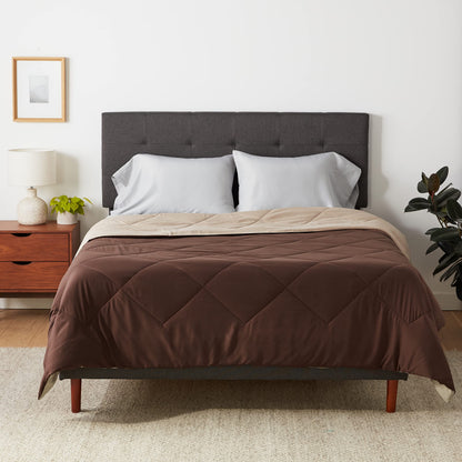Amazon Basics Washable Comforter Blanket, Reversible Lightweight Microfiber All Season, Twin/Twin XL, Navy/Sky Blue
