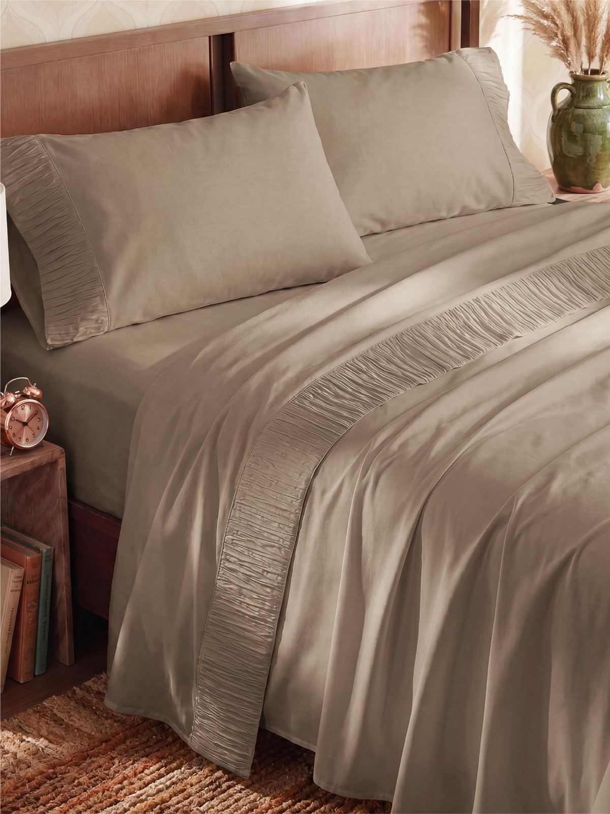 Bedsure Queen Sheet Set - 4 Pieces Soft, Breathable, Cooling Bed Sheets