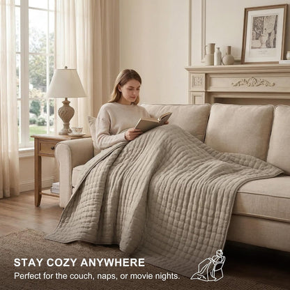 WDCOZY Cloud Soft Quilt Set, Queen Size, White, 3 Pieces 90x90 inches