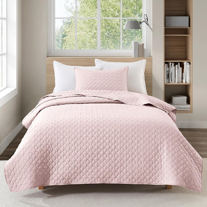 HORIMOTE HOME Quilt Queen Size Dusty Blue, Lightweight Quilts for Summer Ultra-Soft Microfiber Modern Style Quilted Clouds Pattern Bedspread Quit Set 3 Pieces(1 Quilt and 2 Pillow Shams)