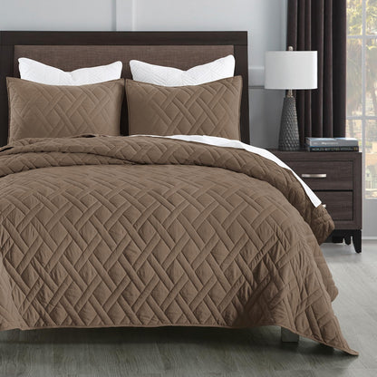 HORIMOTE HOME Quilt Queen Size Dusty Blue, Lightweight Quilts for Summer Ultra-Soft Microfiber Modern Style Quilted Clouds Pattern Bedspread Quit Set 3 Pieces(1 Quilt and 2 Pillow Shams)