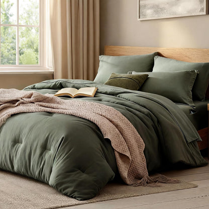 Full Size Comforter Sets-7 Pieces Ultra Soft Bed in a Bag Full Bedding Sets