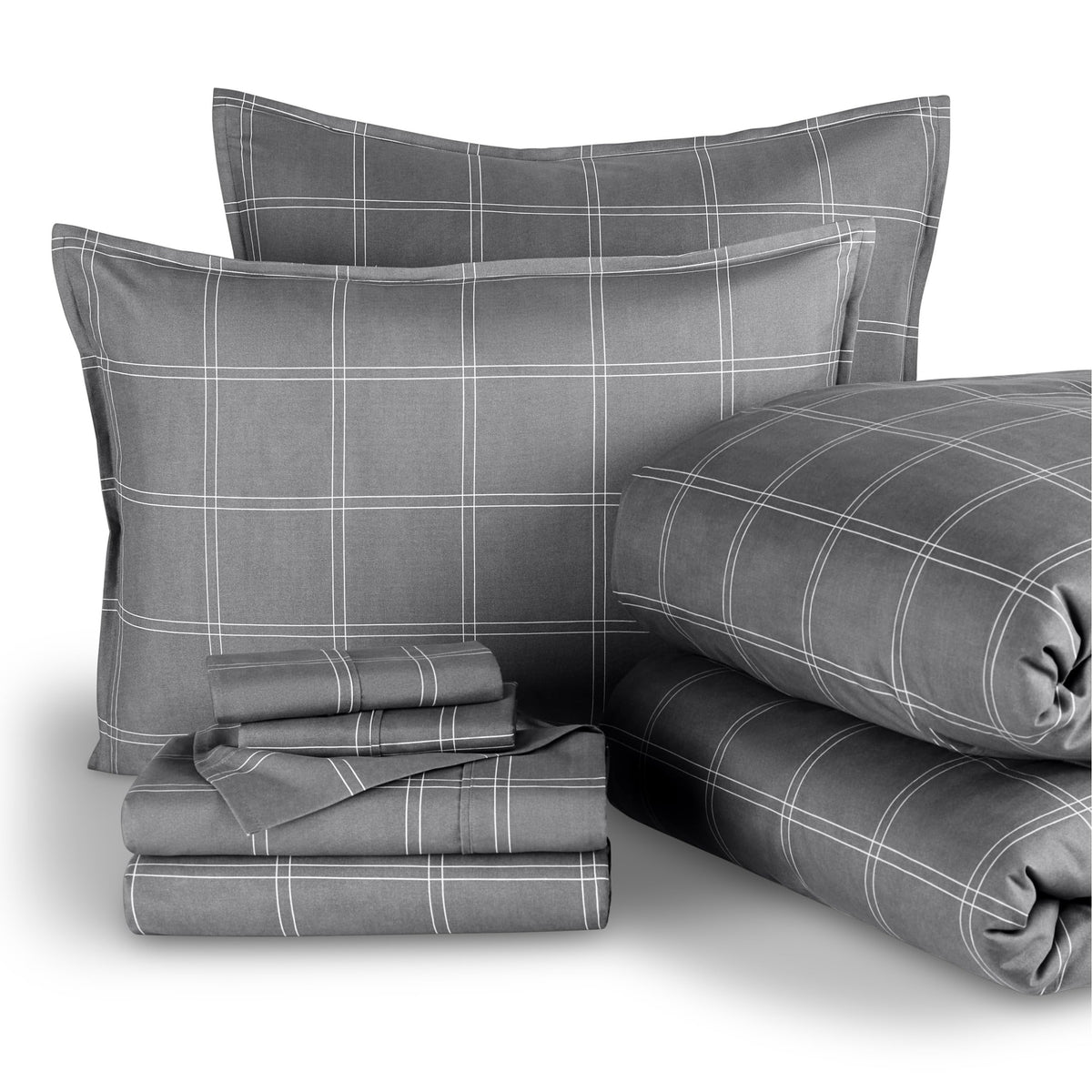 Bare Home Bed-in-A-Bag 5 Piece Set (Twin XL, Grey/Light Grey)