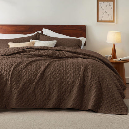 Bedsure Quilts Queen Size - Grey Bedspreads Queen Size with Basket Weave Pattern, Soft Quilt Bedding Set, Lightweight Comforter Set Coverlet for All Seasons with 2 Pillow Shams (90" x 96")