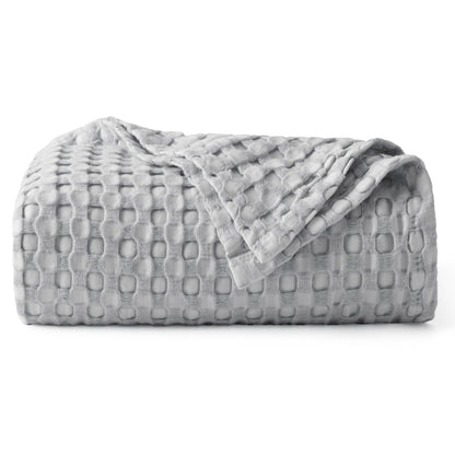 Bedsure Cooling Waffle Blanket for Hot Sleepers, Ivory, Queen, 90"x90"