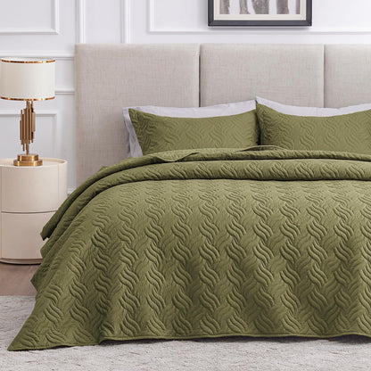 Love's cabin King Size Quilt Set Blue Bedspreads - Soft Bed Summer Lightweight Bedspread Comforter - Modern Style Coin Pattern Coverlet for All Season - 3 Pieces (1 Quilt, 2 Pillow Shams)