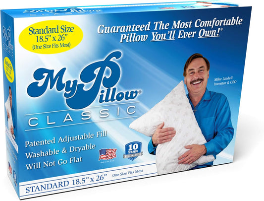 MyPillow Bedding Bed Pillows for Sleeping Standard Size, Perfect for Back, Stomach or Side Sleepers - My Pillow Classic Pillow [Standard, Medium]