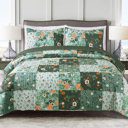 Exclusivo Mezcla Reversible Boho Quilts Queen Size Gray