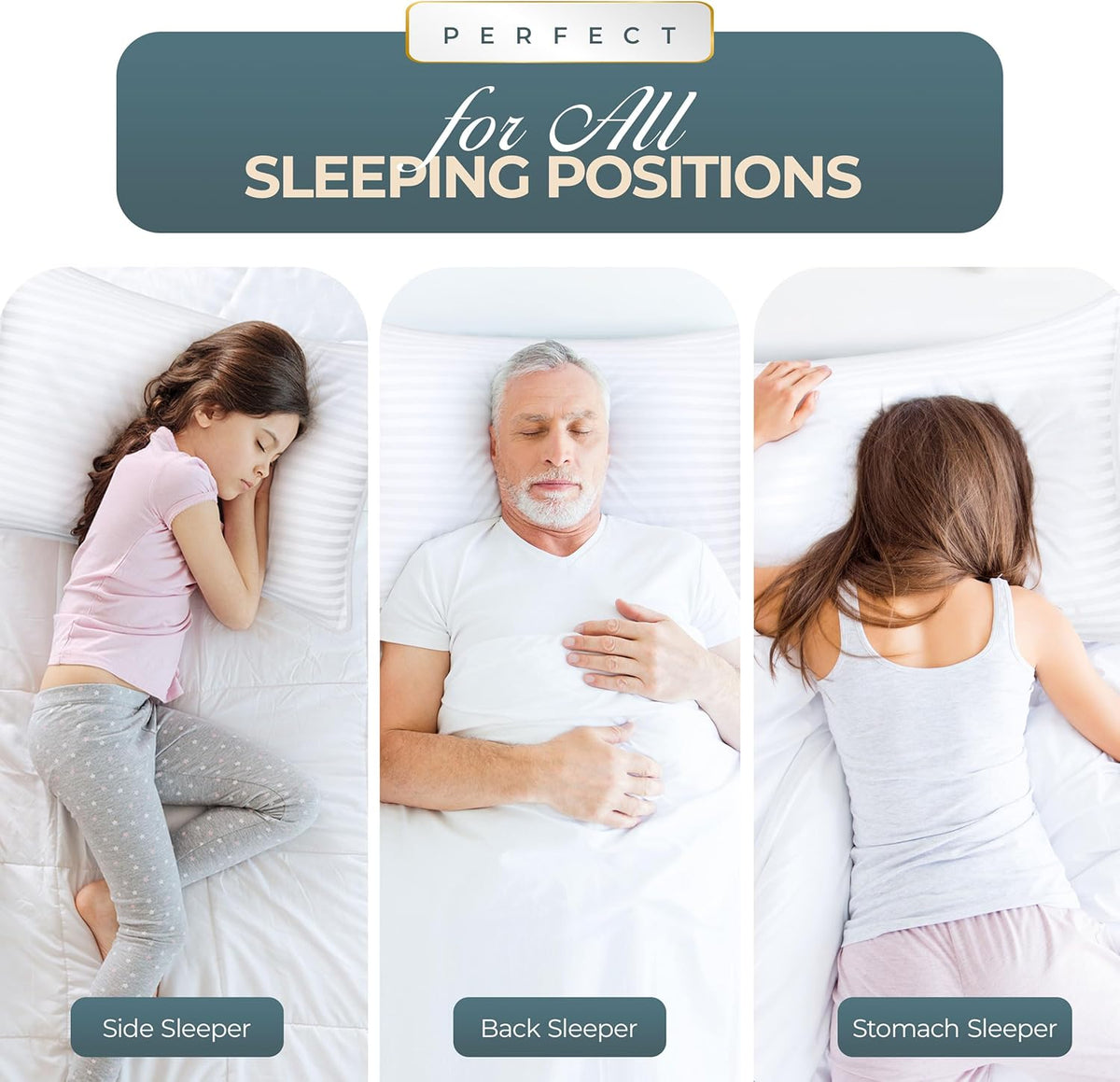 Utopia Bedding Hotel Bed Pillows for Sleeping, Pillows Queen Size Set of 2