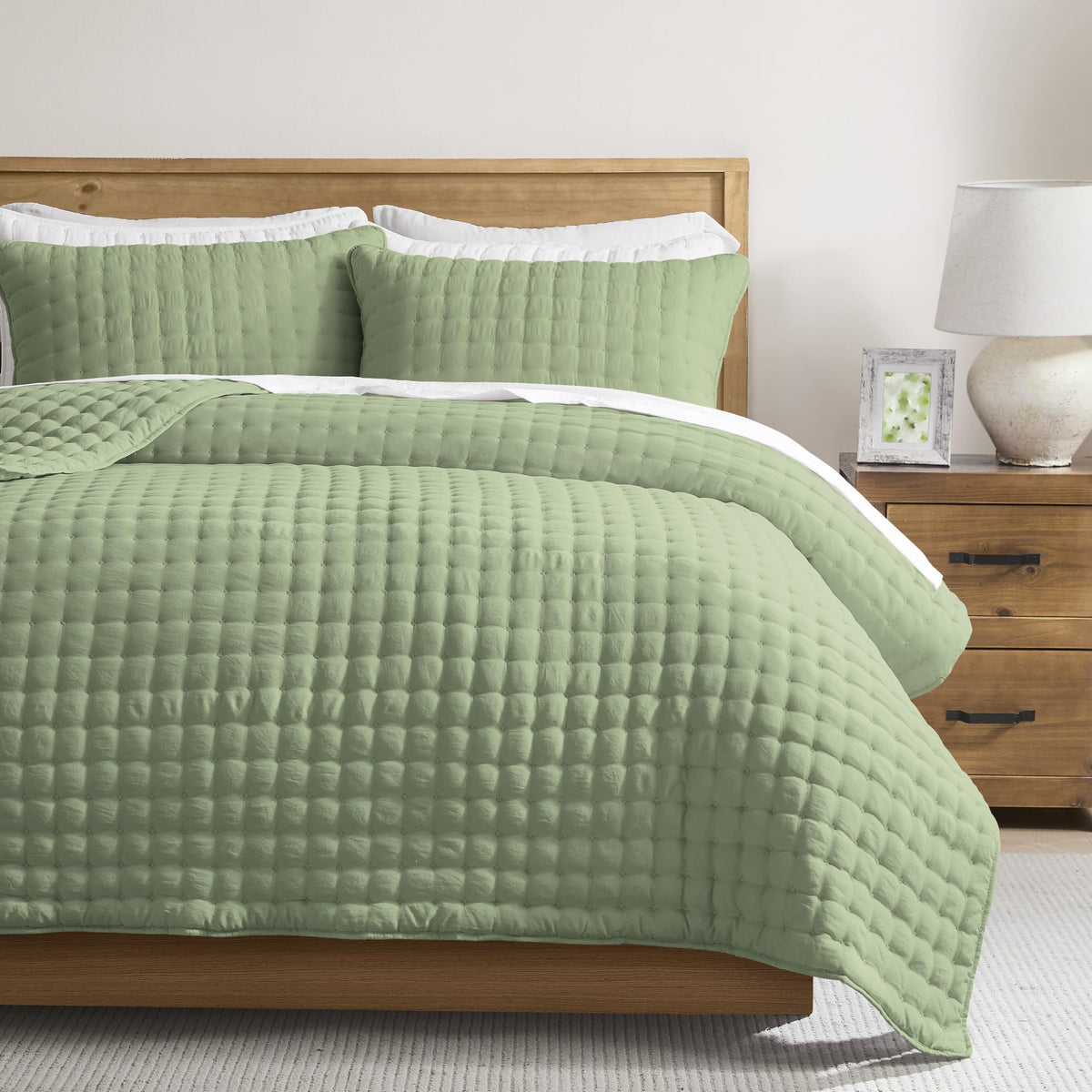 WDCOZY Cloud Soft Quilt Set, Queen Size, White, 3 Pieces 90x90 inches