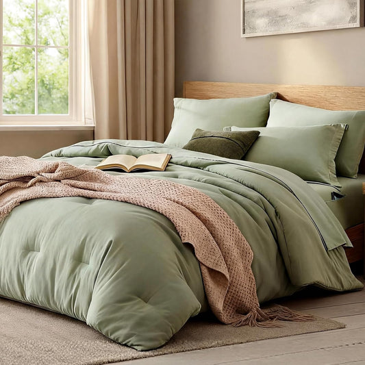 Full Size Comforter Sets-7 Pieces Ultra Soft Bed in a Bag Full Bedding Sets