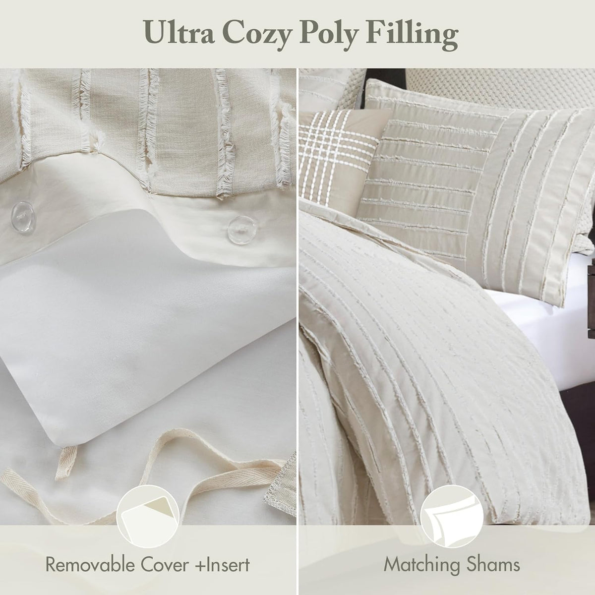 Madison Park Farmhouse King Cotton Comforter Set with Removable Cover, 9pc