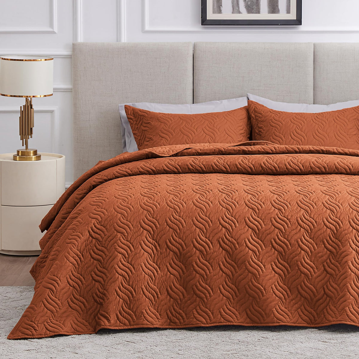 Love's cabin King Size Quilt Set Blue Bedspreads - Soft Bed Summer Lightweight Bedspread Comforter - Modern Style Coin Pattern Coverlet for All Season - 3 Pieces (1 Quilt, 2 Pillow Shams)