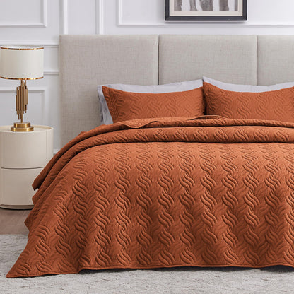 Love's cabin King Size Quilt Set Blue Bedspreads - Soft Bed Summer Lightweight Bedspread Comforter - Modern Style Coin Pattern Coverlet for All Season - 3 Pieces (1 Quilt, 2 Pillow Shams)