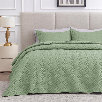 Love's cabin King Size Quilt Set Blue Bedspreads - Soft Bed Summer Lightweight Bedspread Comforter - Modern Style Coin Pattern Coverlet for All Season - 3 Pieces (1 Quilt, 2 Pillow Shams)