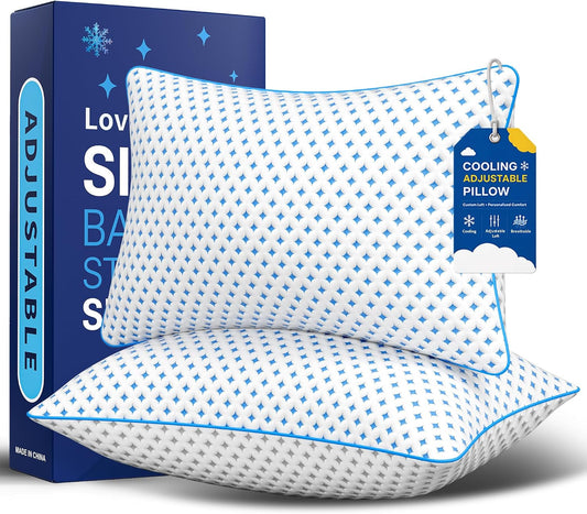 King Size Pillows Set of 2, Cooling Shredded Memory Foam Pillows