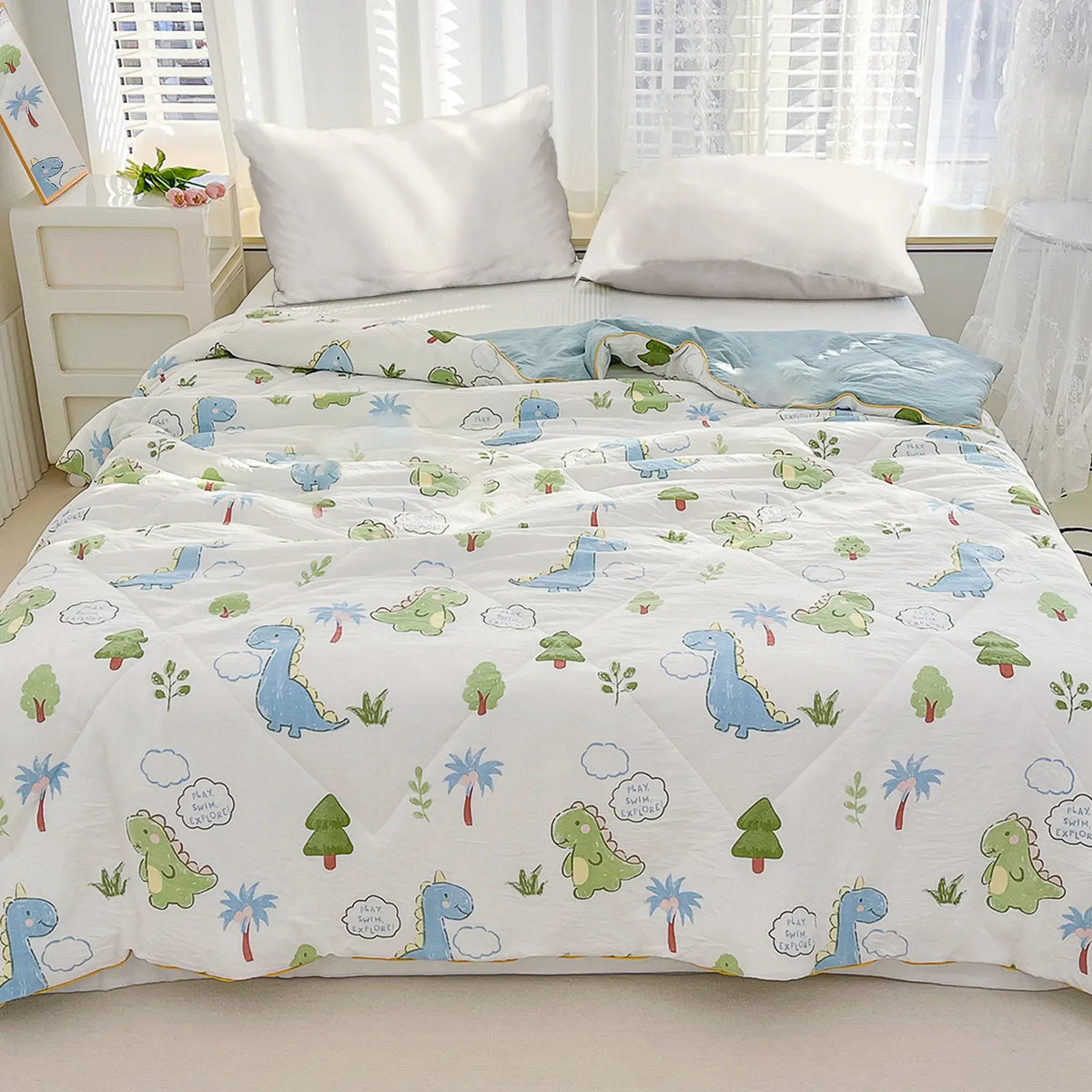 1pcs of small floral print summer quilt, super soft and skin-friendly air-conditioned quilt, Printed Quilts, suitable for use in all seasons, bedrooms, and living rooms #GLOBAL PICKS