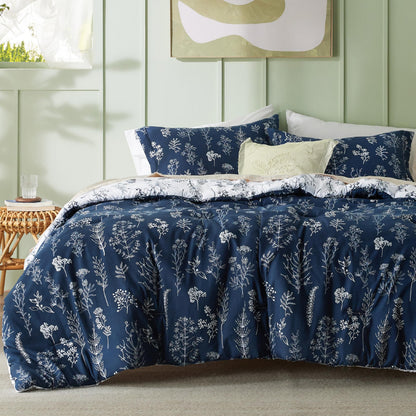 Bedsure Floral Comforter Set Cute Bedding Set Queen Reversible Sage Green