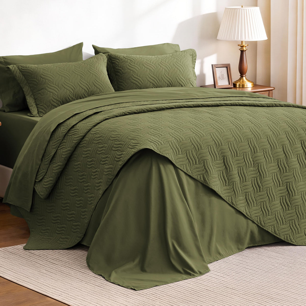 Love's cabin Quilts for Queen Bed Blue Bedspreads - Soft Bed Summer Lightweight Bedspread Comforter - Modern Style Coin Pattern Coverlet for All Season - 3 Pieces (1 Quilt, 2 Pillow Shams)